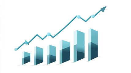 Graph Showing Positive Growth Trend; Ideal for Business Reports or Presentations