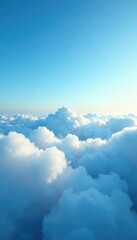 Fototapeta premium Light mist covering the distant clouds in blue, vast, gentle, mist