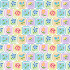 seamless pattern with icons for web in pastels colors