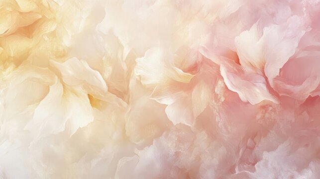 Soft pink gold and ivory hues swirling like rose petals in a gentle breeze with glowing light