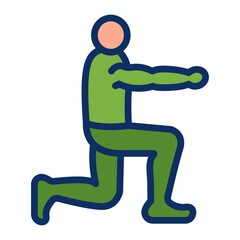 Lunges Vector Line Filled Icon Design
