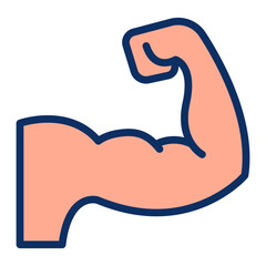 Bicep Curl Vector Line Filled Icon Design
