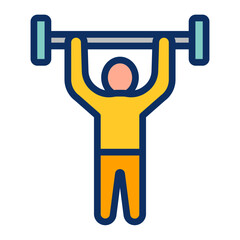 Shoulder Press Vector Line Filled Icon Design