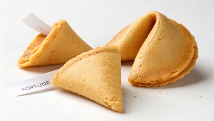 Fortune Cookies on White Background