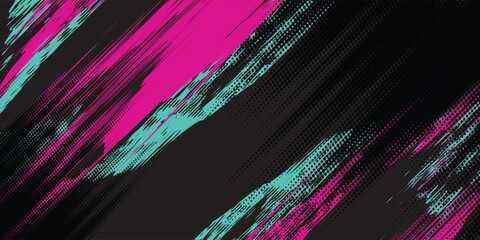 Car sticker wrap banner abstract sporty lines pink blue greenish grunge color combination brush storm thunder modern pattern racing motorsport.