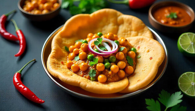 Bangladeshi style chola with paratha