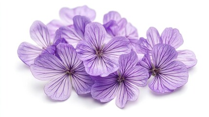 Fototapeta premium Purple Flowers, Isolated on White