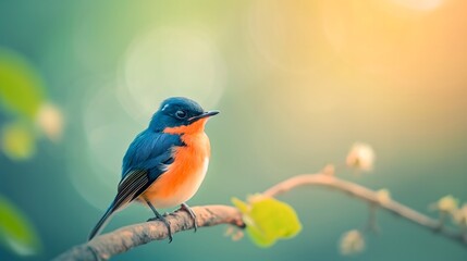 Fototapeta premium Close-up of Endangered Bird Species Against Soft Focus Background