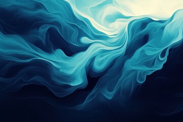 Obraz premium Swirling blue wave patterns creating a serene abstract oceanic landscape at twilight