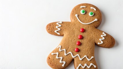 Gingerbread Man Cookie on White Background