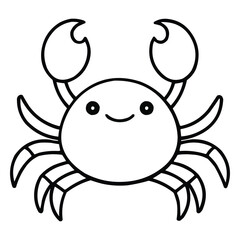 Cute Smiling Crab Outline for Coloring page