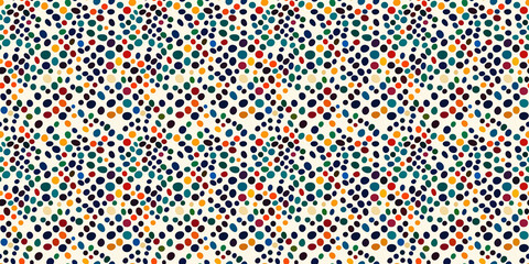 Vibrant seamless pattern featuring colorful dots on a light background for creative design applications. pattern point