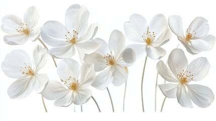 Fototapeta premium White Flowers, Isolated on White
