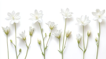 White Flowers, Isolated on White