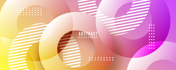 3D orange abstract background overlap layer on bright space with circles effect decoration. Modern graphic design element cutout style concept for web banner, art, flyer, card, or brochure cover