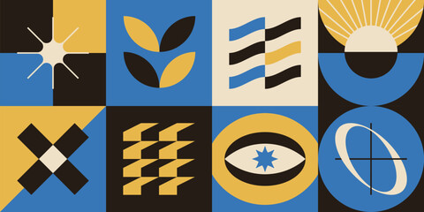 Neo Geo Abstract Bauhaus Seamless Pattern