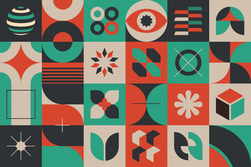 Neo Geo Abstract Bauhaus Seamless Pattern