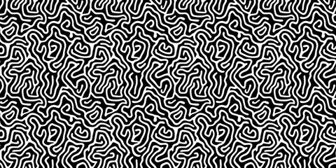 Bold seamless squiggle pattern in black and white ideal for backgrounds and textures. Pattern Squiggle