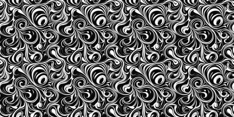 Intricate swirling black and white pattern creates a stylish background for various design applications. pattern swirl