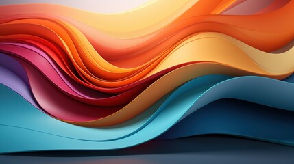 Dynamic Abstract Fluid Waves in Red Blue and Cyan Tones