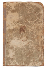 Vintage background of old brown cover book torn paper texture with scratches