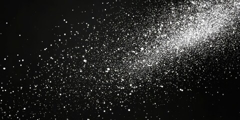 Obraz premium Black and white photo of a starry sky with lots of white glitter