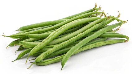 Fototapeta premium Green Beans on White Background