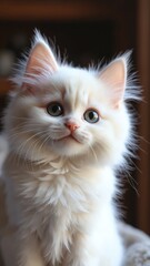 White Persian smiling Cat, Persian kitten
