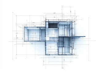 Architectural development diagram, building blueprint, floor plan layout, technical drawings, construction details, structural components, highquality modern design