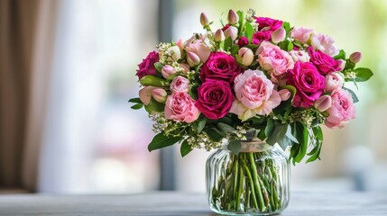 Elegant Spring Bouquet with Dynamic Blend of Colorful Flowers