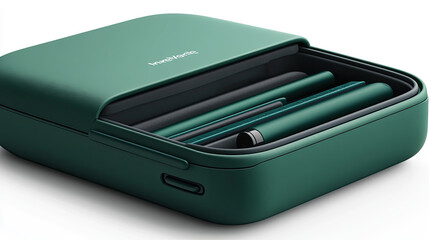 Compact Green Storage Case Featuring Organized Compartments for Safe Keeping of Slender Items