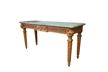 old wooden table  Carved Giltwood Console Table