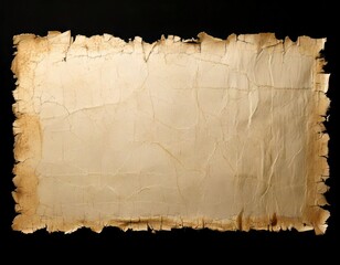 Refined Aged Parchment with Smooth Edges on a Solid Black Background