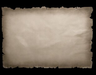 Refined Aged Parchment with Smooth Edges on a Solid Black Background
