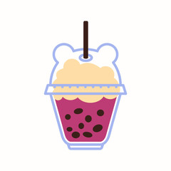 Bubble tea illustration on white background