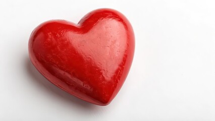 Red Heart Shape on White Background