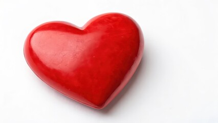 Obraz premium Red Heart Shape on White Background
