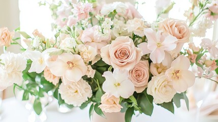 Elegant Spring Bouquet of Delicate Roses and Lush Flowers