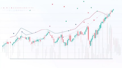 Stock market chart with technical indicators