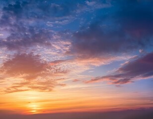 Fototapeta premium gentle colors of sunrise sky with light clouds background