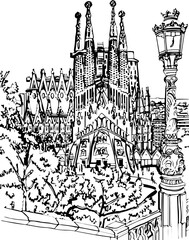 architecture, building, drawing, sketch, church, vector, city, illustration, old, travel, castle, art, paris, europe, town, vintage, house, cathedral, tower, design, draw, landmark, ancient, london, d