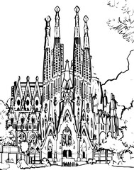 architecture, building, drawing, sketch, church, vector, city, illustration, old, travel, castle, art, paris, europe, town, vintage, house, cathedral, tower, design, draw, landmark, ancient, london, d