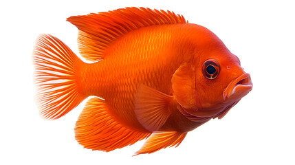 Fototapeta premium Vibrant Orange Fish Against a White Background
