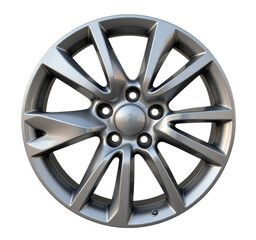 Obraz premium Silver aluminum car wheel rim with transparent background