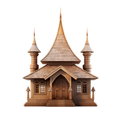 traditional wooden temple transparent background