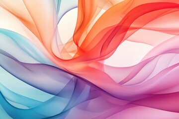 Colorful flowing ribbons create dynamic patterns in soft hues showcasing light and movement