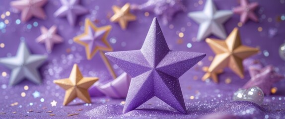 elegant purple theme pastel glitter stars abstract background concept backdrop illustration cartoon