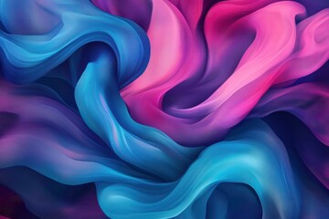 Obraz premium Colorful abstract swirls of fabric with shades of blue, pink, and purple create a mesmerizing visual effect