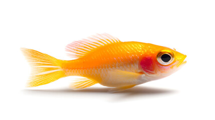 Fototapeta premium Vibrant Orange Fish Against a White Background