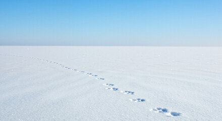 Cat Paw Prints in Snow